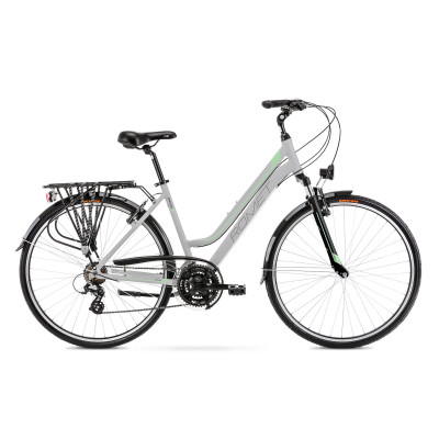 Trekingový bicykel 28 Romet Gazela 1 L 28" svetlo sivý zelený hliník 19" 
